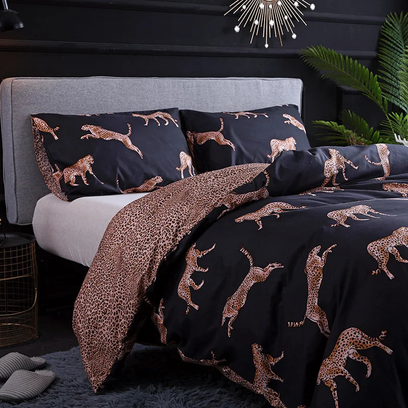 DecorBites™ Leopard Print Duvet Set for Double/Queen/King Size Beds