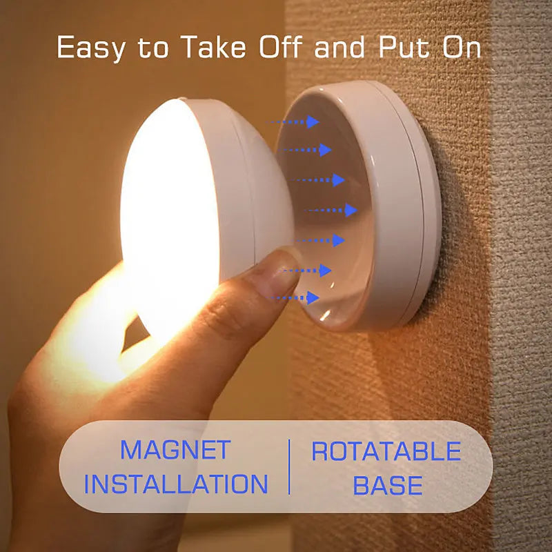 DecorBites™ 360° Rotate Night Light USB Rechargeable Magnet Wall Lamp for Staircase Bedroom