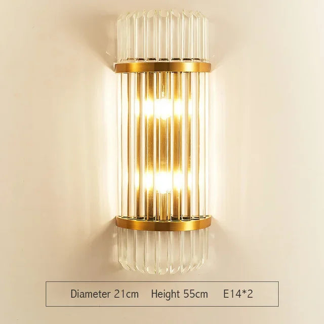 DecorBites™ Glass Rod Crystal Wall Sconce: Modern Luxury Bedroom Living Room Light