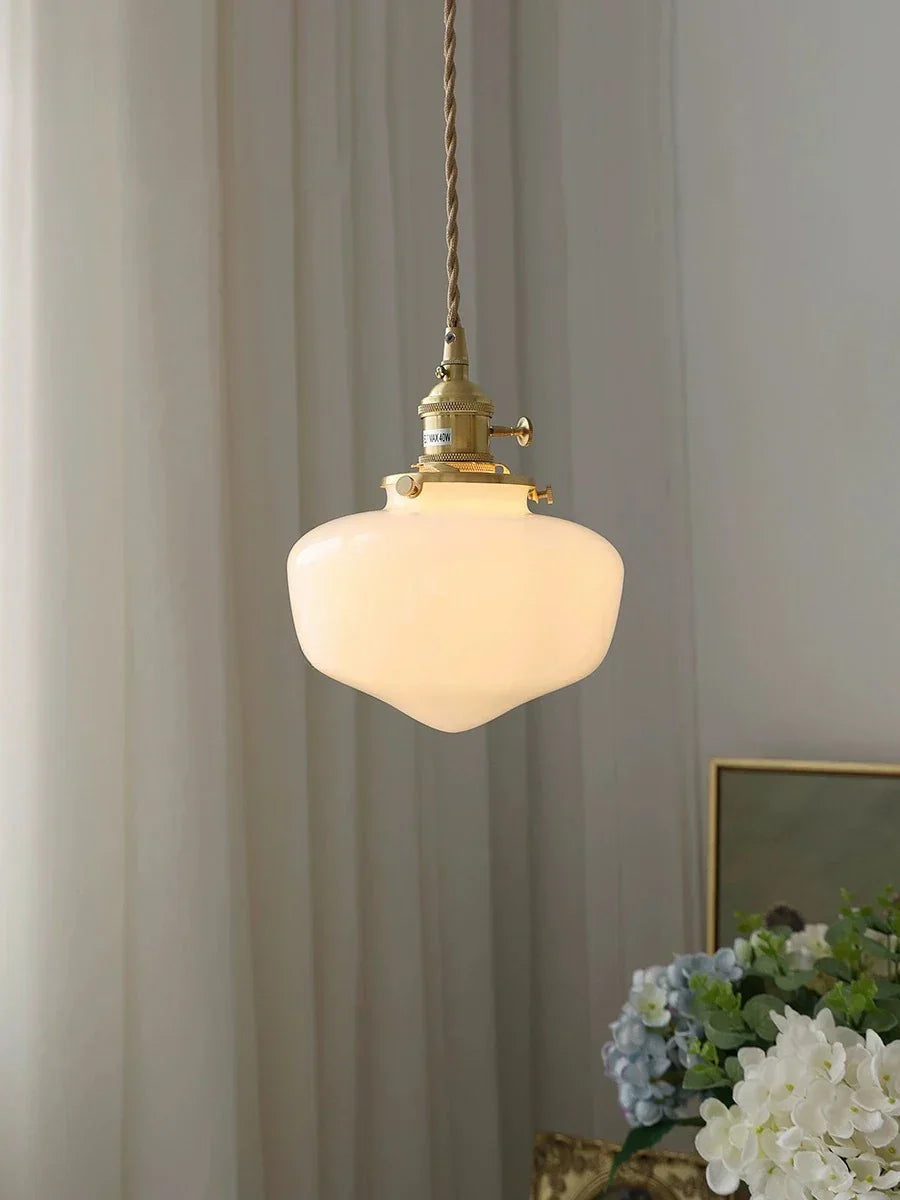 DecorBites™ Glass Shade LED Pendant Lamp: Modern Minimalist Lighting for Bedroom, Kitchen, and Bar