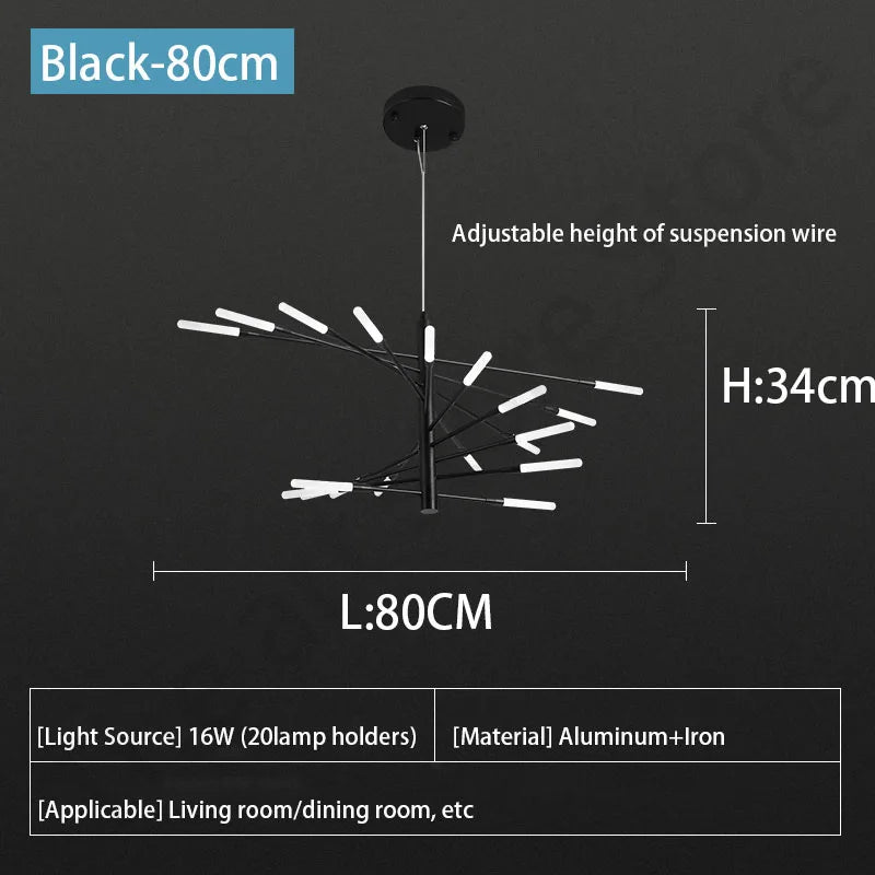 مصباح قلادة سقف الألعاب النارية LED من DecorBites™ - ديكور غرفة فاخر وعصري قابل للتعتيم
