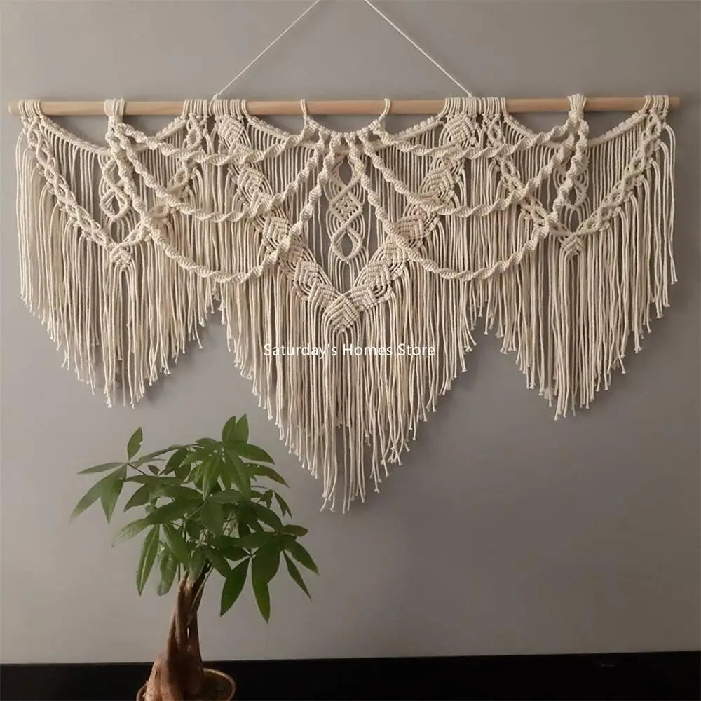 DecorBites™ نسيج مكرمية كبير بوهيمي للتعليق على الحائط لديكور البوهو في غرفة المعيشة