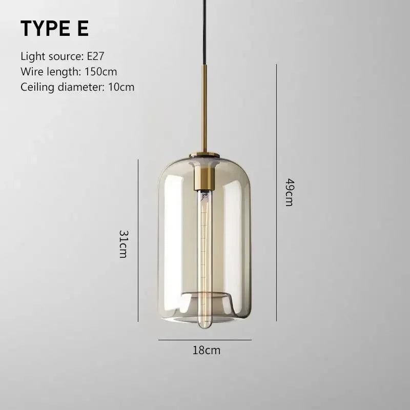 Vintage Glass Pendant Light With Nordic Modern Style