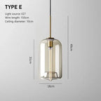 Vintage Glass Pendant Light With Nordic Modern Style