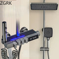 DecorBites™ Digital Display Brass Thermostatic Shower Faucet Set for Bathroom