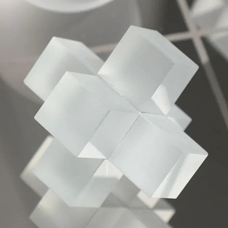 DecorBites™ Frosted Glass Geometric Chessboard - Home Decor Handicrafts & Accessories