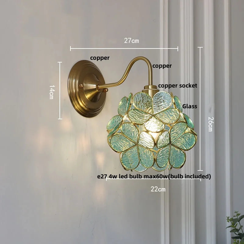 DecorBites™ Clear Glass LED Wall Sconce Nordic Modern Brass Light Fixture Applique Murale
