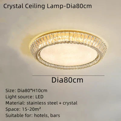 DecorBites™ مصباح سقف كريستالي ذهبي: تركيبات إضاءة دائرية حديثة على الطراز الاسكندنافي لغرف النوم والمطاعم