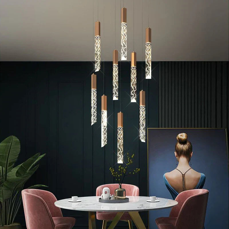 DecorBites™ Crystal Circular Staircase Chandelier for Villa Duplex Foyer Decoration