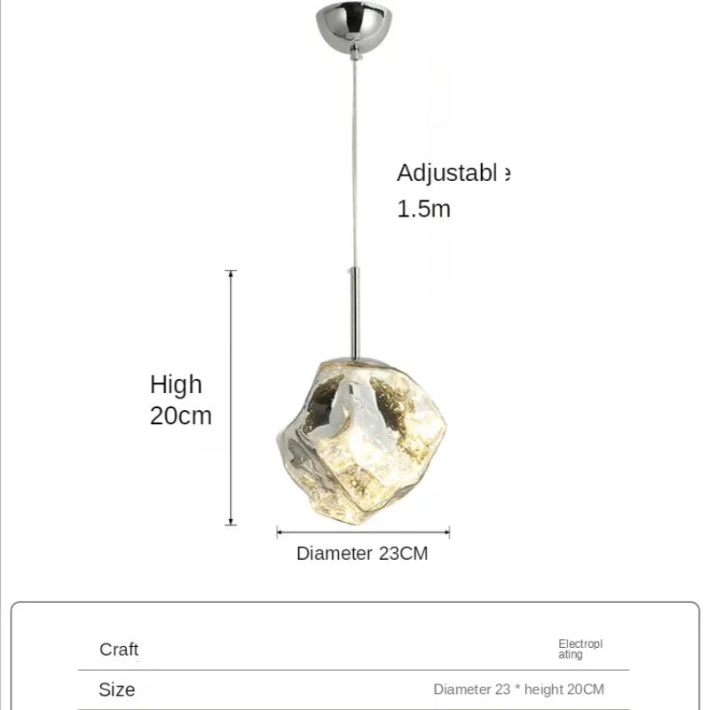 DecorBites™ Ice Glass Pendant Light for Hallway Dining Room Bedroom Living Corridor