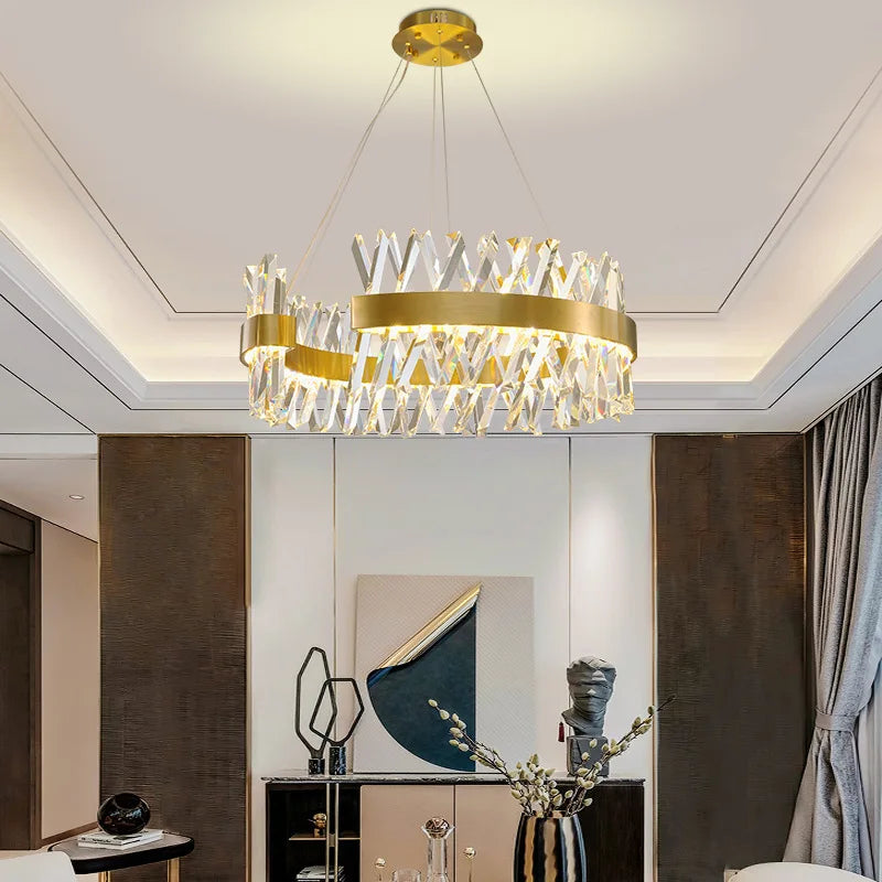 DecorBites™ Gold Metal S Shape Lustre LED Pendant Lamp for Luxe Living & Dining Spaces