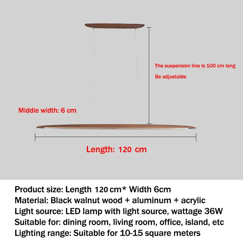 Modern White Wood Linear Pendant Light