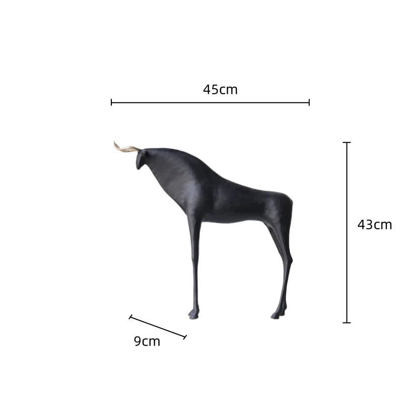 DecorBites™ Iron Horse Figurine: Abstract Animal Cattle Ornament for Home Decor