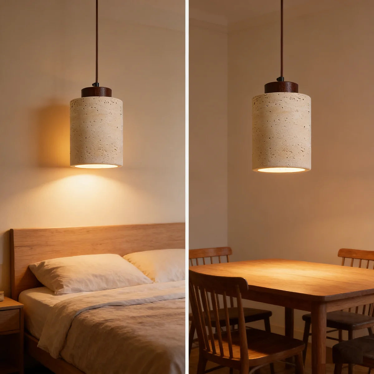 Japanese style Chandelier High Quality Stone Pendant Light Travertine Suspension Ceiling LED Hanging Lamp Kithcen Island Living