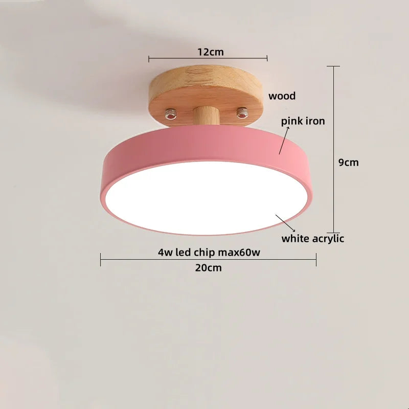 مصباح سقف LED من الأكريليك والخشب من DecorBites™ – مصباح إضاءة داخلي بتصميم نورديك