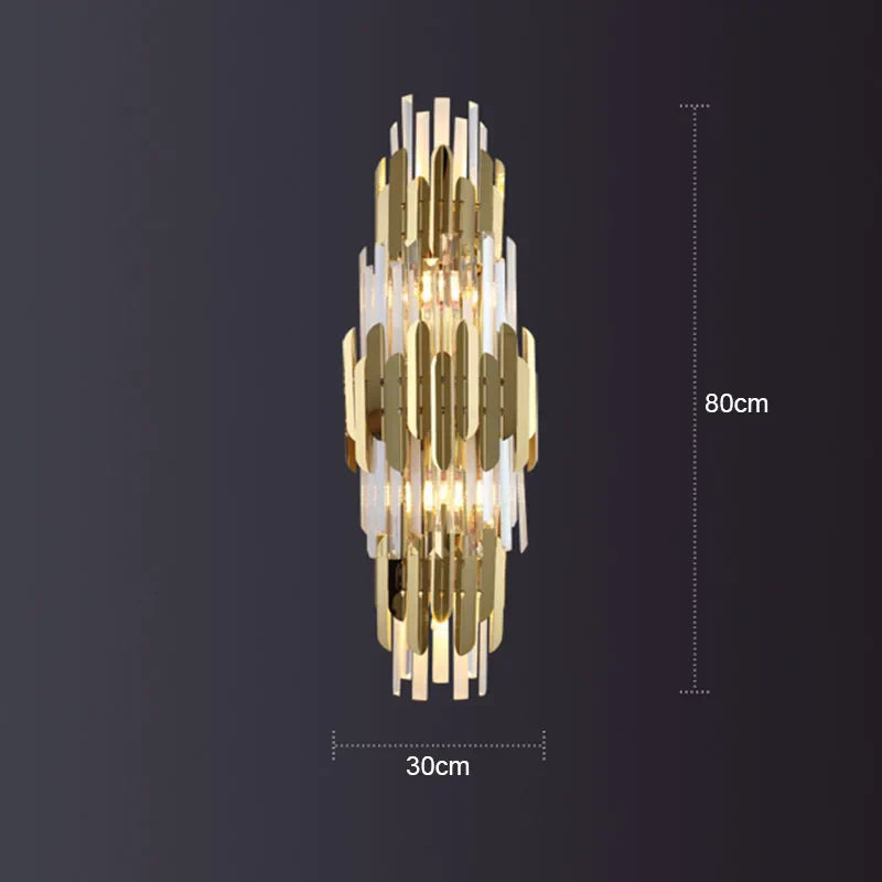 مصباح حائط LED ذهبي كريستالي من DecorBites™ لإضاءة منزلية أنيقة