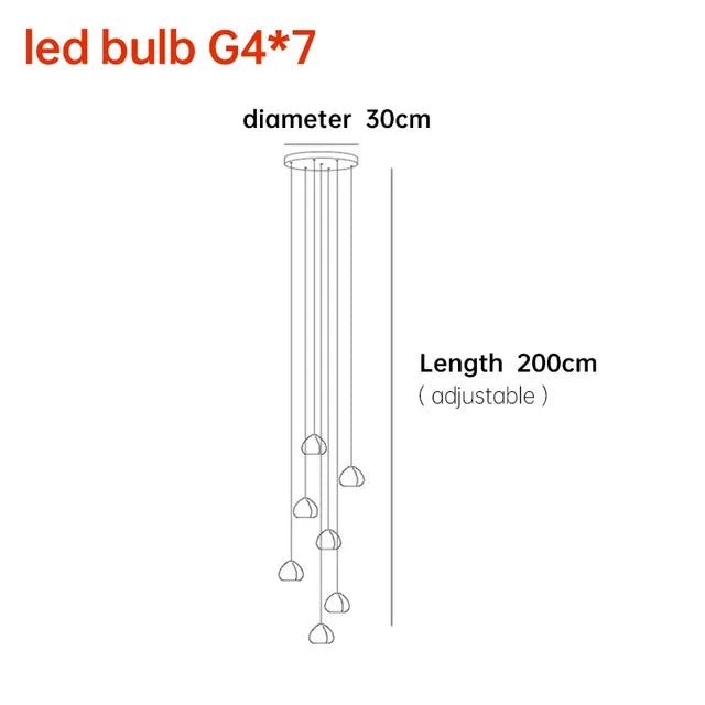 DecorBites™ Crystal Ball Chandelier: Long Adjustable Staircase Pendant Light perfect for Home & Restaurant