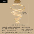Modern Crystal Ring Pendant Chandelier In Gold Or Silver