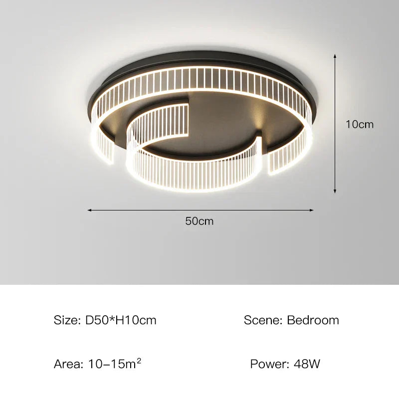 DecorBites™ LED Black Chandelier Acrylic Ceiling Lamp: Modern Luxur Lighting for Home & Office