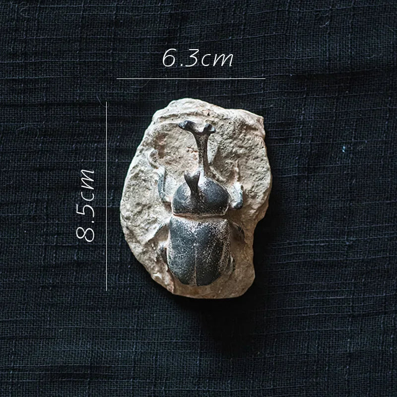 DecorBites™ Fossil Series Art Refrigerator Stickers: Fish Bone Beetle Marine Insect Specimen