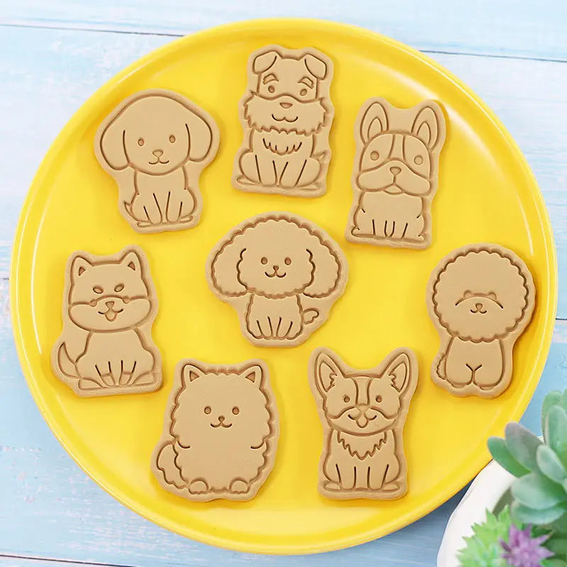 DecorBites™ 3D Dog Cookie Cutters Set, Biscuit Mold, Decorating Tools, DIY Cartoon Press
