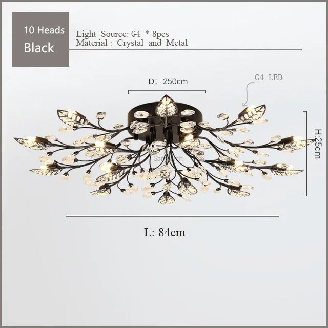 DecorBites™ Crystal Ceiling Chandelier LED Fixture Lights for Living Room Bedroom by Samsarah Lighting