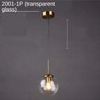 Modern Glass Globe Pendant Light With Gold Ring