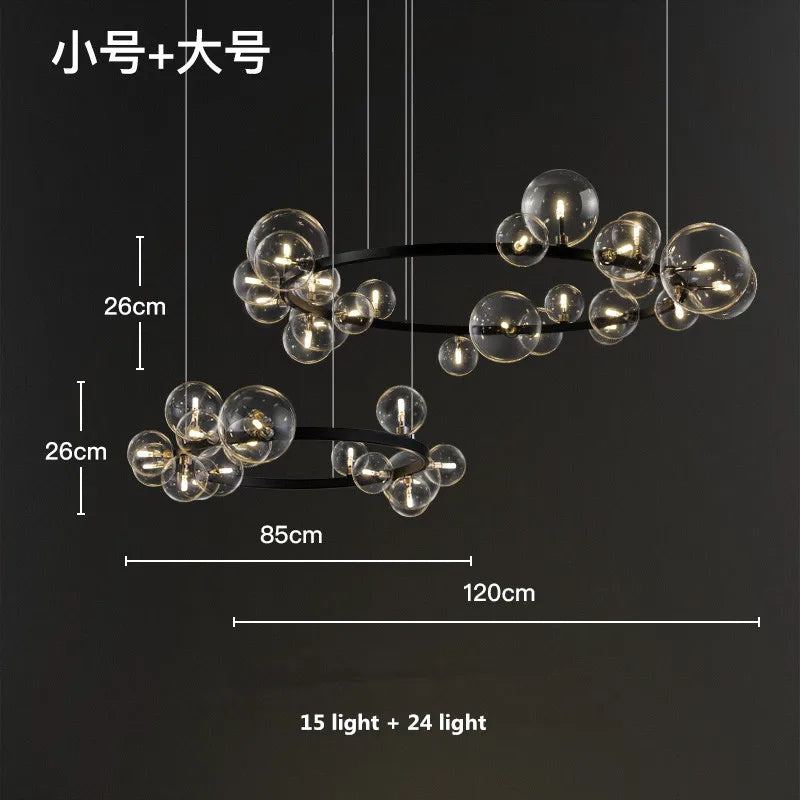 DecorBites™ Glass Ball G9 LED Chandelier: Modern Minimalist Nordic Design