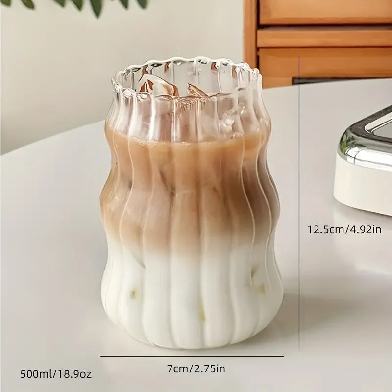 DecorBites™ 500ML Ins Glass Cup - Set of 1 | Heat-Resistant Tumbler for Various Beverages