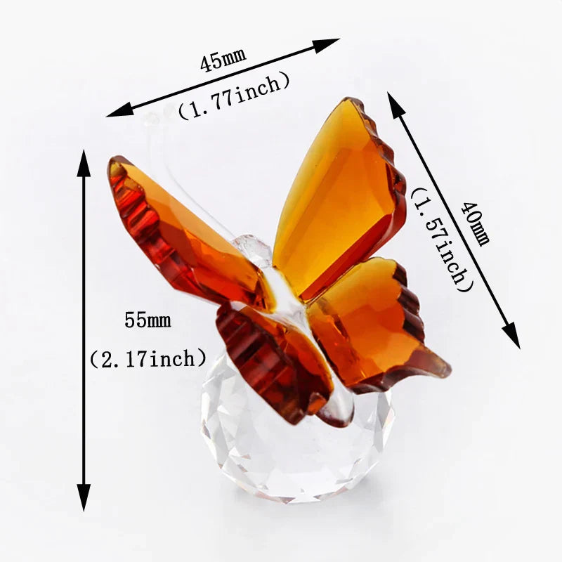 DecorBites™ Crystal Butterfly Figurine Glass Paperweight Sculpture Christmas Decor Gift