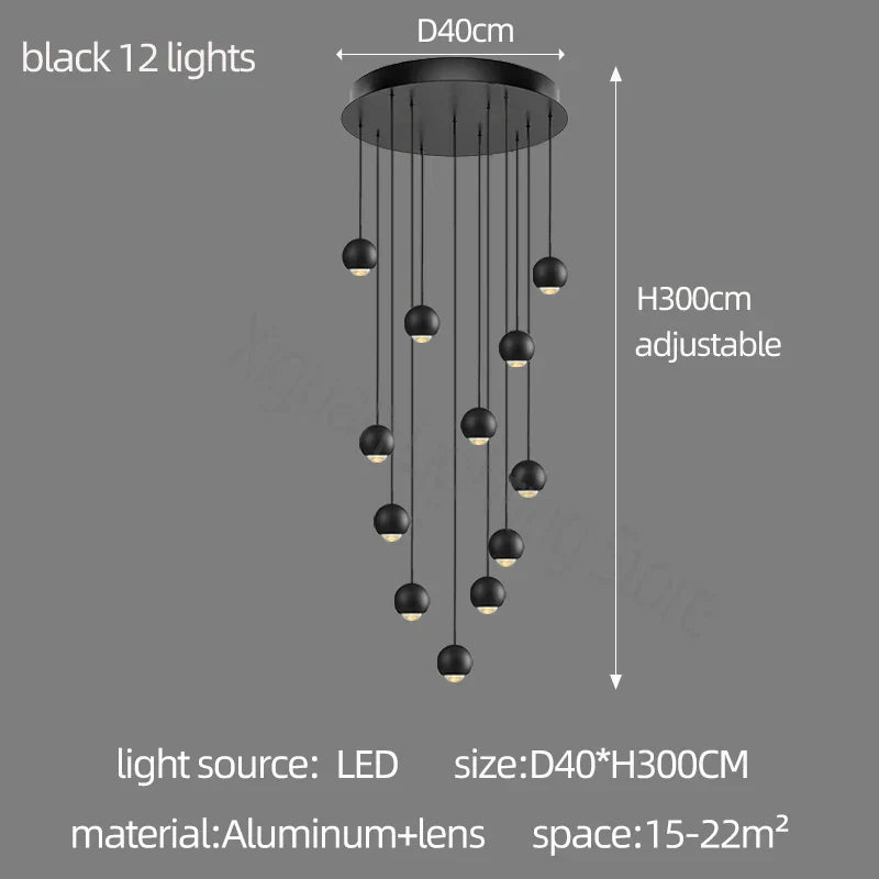 ثريا معدنية من Globe Lens من DecorBites™ لغرفة المعيشة والمطبخ وغرفة النوم والمقهى والسلالم والفيلا