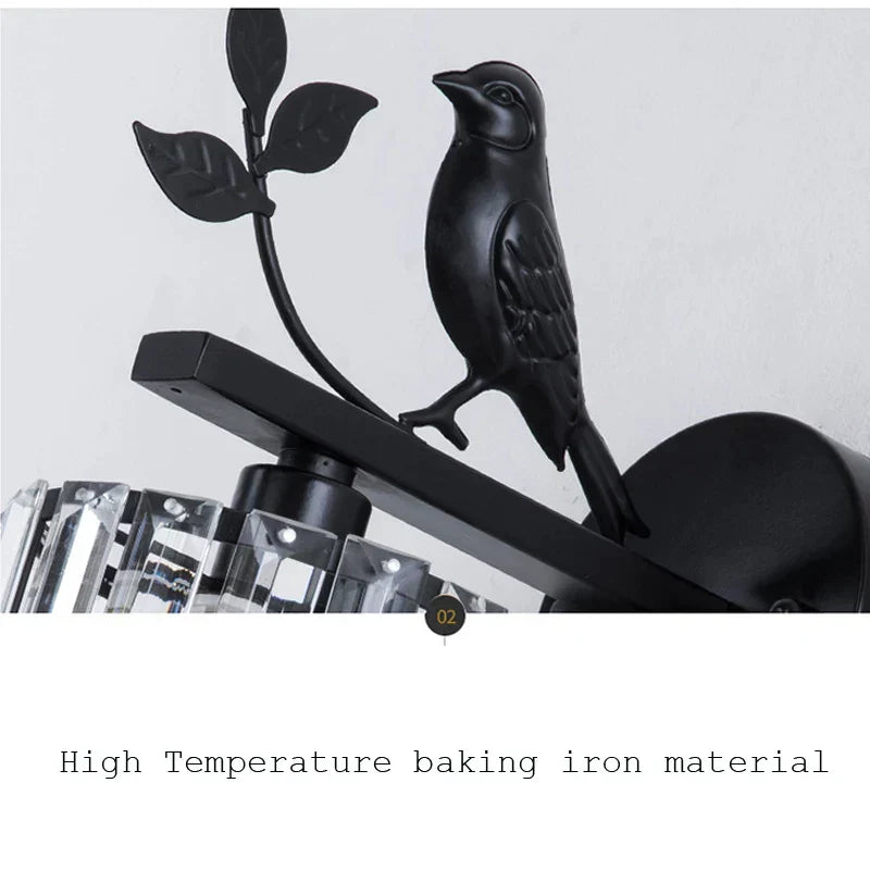 DecorBites™ Crystal Bird Wall Lamp: Modern Luxury for Living Room, Bedroom, and Corridor