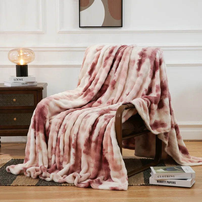 DecorBites™ Fuzzy Faux Fur Blanket - Soft & Cozy Reversible Throw for Sofa & Bed