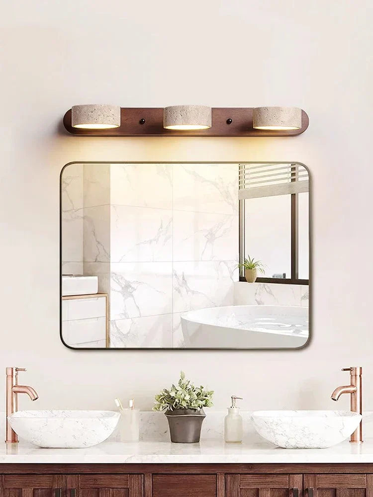 DecorBites™ مرآة إضاءة جدارية ريترو يابانية للحمام وطاولة الزينة