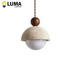 Japanese Wabi-Sabi Yellow Travertine Pendant Light