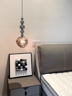 Art Deco Silver Lava Pendant Light in Acrylic and Metal