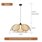 Petal Rattan Woven Pendant Light, 3-Color LED