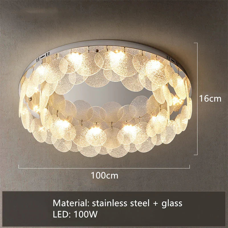 DecorBites™ LED Ceiling Light Stainless Steel Glass Parlor Bedroom Fixture