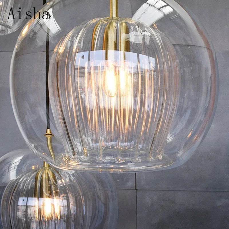 DecorBites™ Glass Ball LED Pendant Lights: Modern Nordic Kitchen Hanging Lamp for Home Decor