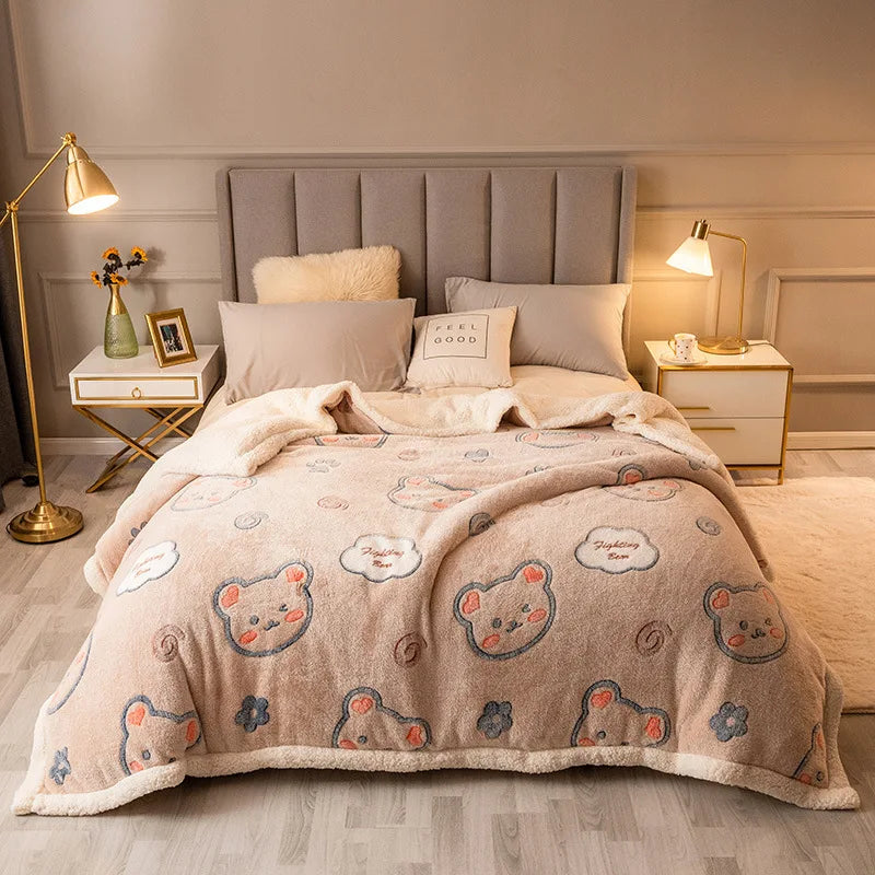 DecorBites™ Double-Sided Fleece Wool Blanket