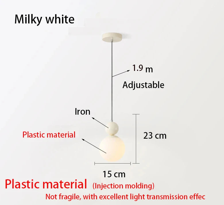 European White Glass Globe Pendant Light