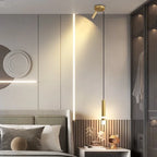 Modern Long Double Spotlight Pendant Light in Black/Gold