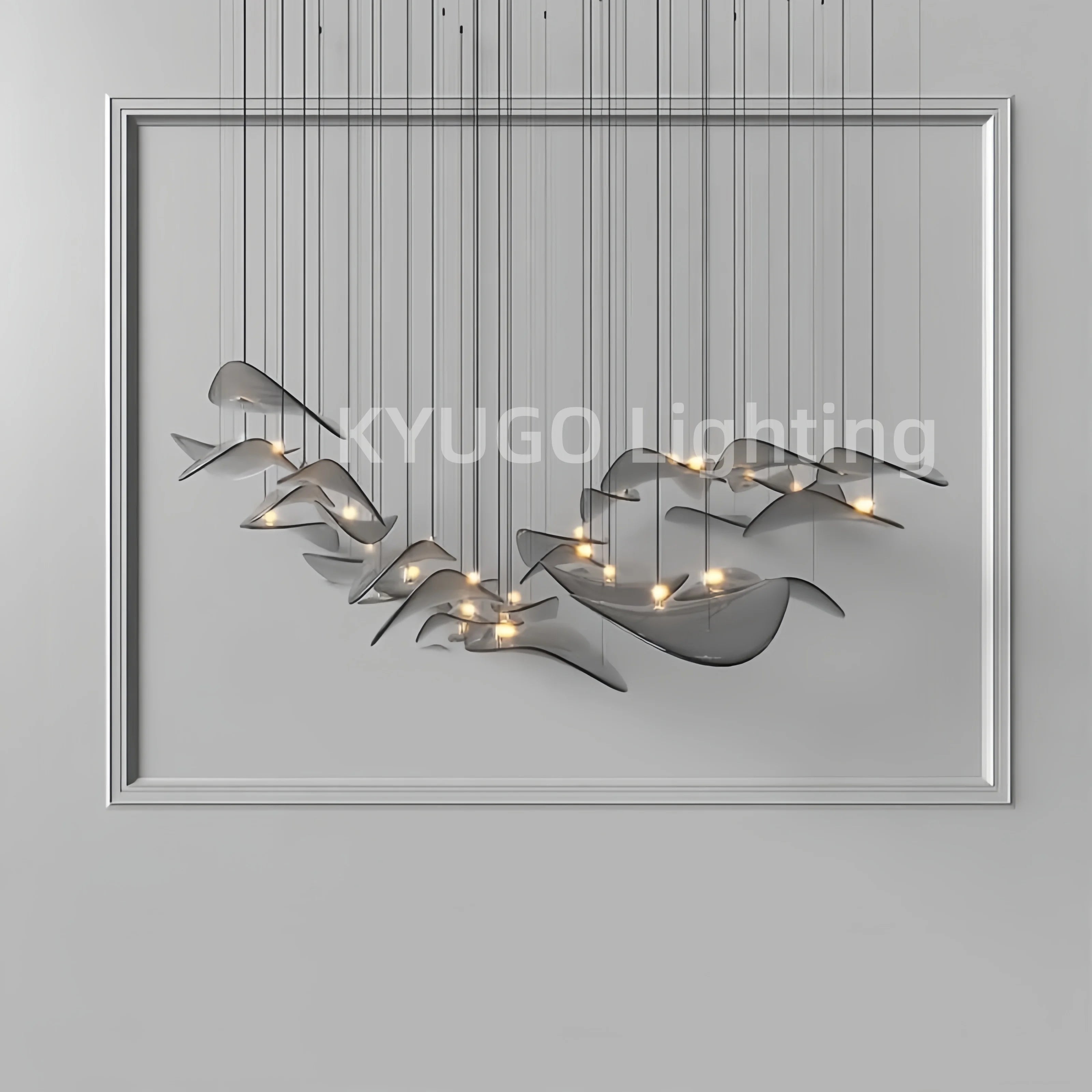 Nordic Lotus Leaf Art Glass Pendant Light