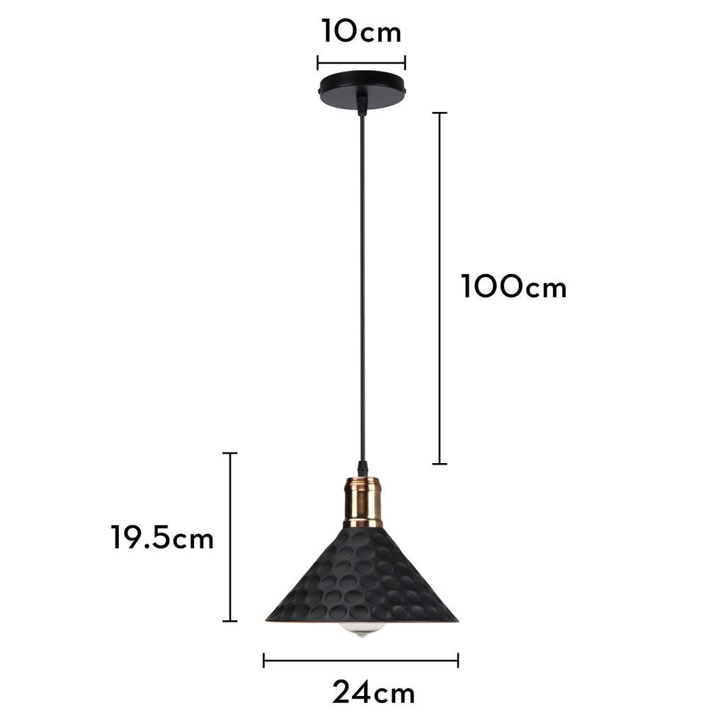 Black Wood Industrial Pendant Light