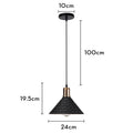 Black Wood Industrial Pendant Light