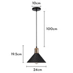 Black Wood Industrial Pendant Light