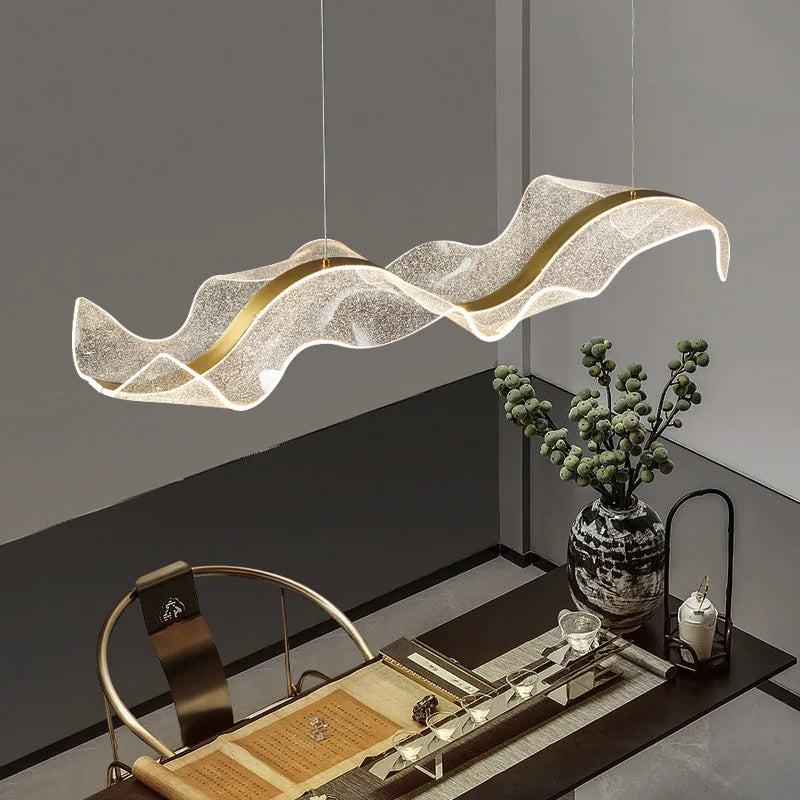 DecorBites™ LED Acrylic Chandelier Dining Room Light Fixtures Adjustable Kitchen Hanging Lamp