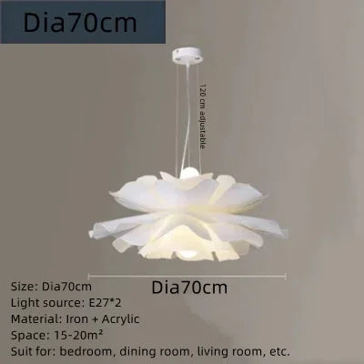 DecorBites™ Acrylic Flower Pendant Chandelier: Nordic Design LED Hanging Fixture for Elegant Decor