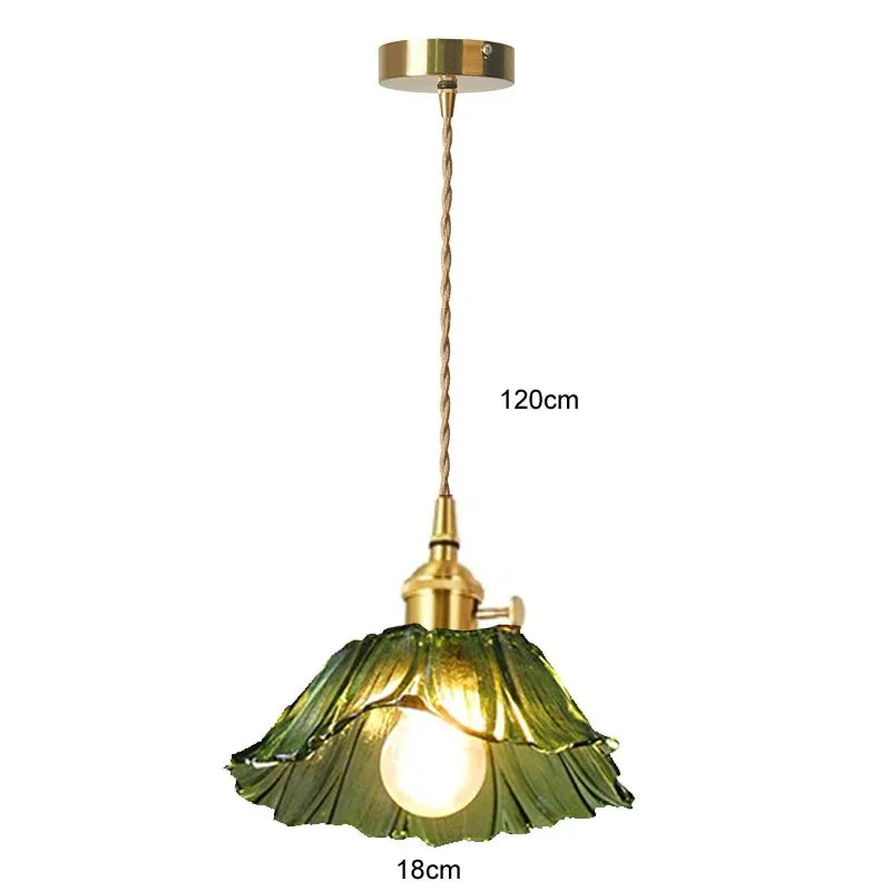 Vintage Flower Glass Pendant Light