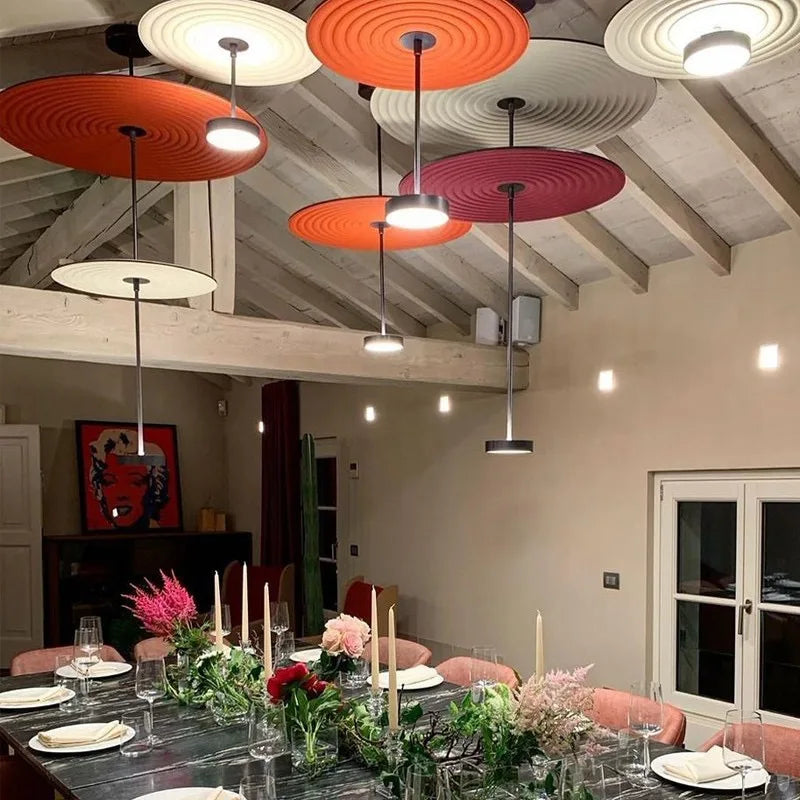 DecorBites™ Cotton Round LED Pendant Lights Green Red Art Decoration Offices Bedrooms